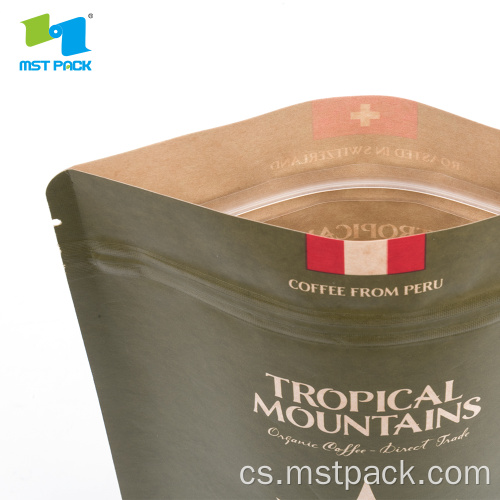 Kraft Paper Stand Up Coffee Bag with Printing